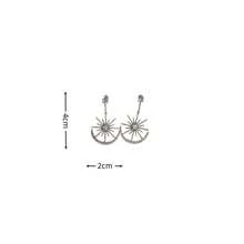 1 Par de Aretes Colgantes Elegantes de Piedras Rhinestone con Estrellas y Lunas, Accesorios de Joyería para Fiesta, Estilo Europeo y Americano