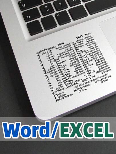 1 st/2 st klistermärken för snabbkommandon för bärbara datorer, Windows/WORD, skalbara och självhäftande, utan att skära, kan användas som daglig dekoration för bärbara datorer.