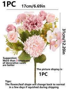 1 Pieza Flores artificiales de peonía de seda Ramo de hortensias para decoración de boda DIY, material para corona, flores para sujetar en la muñeca, en el pecho, en la cabeza, decoración para el auto de bodas, decoración de arco del dintel, para decorar el hogar, el comedor, el dormitorio, floreros, materiales de decoración para fiesta de cumpleaños, regalos para el Día de San Valentín y Año Nuevo
