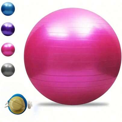 55cm-65cm-75cm-85cm Premium Anti-Burst Yoga Ball - Improve Core Strength, Postnatal Rehabilitation And Fitness Training. Thick, Durable, Anti-Burst Design For Workout (Pump Included)