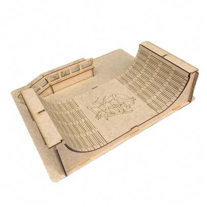 Pista de Skate Dedo Rampas Corrimão MDF Cru 35cm Manobras Radicais RR Novidades