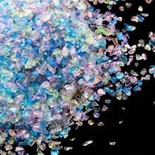 20 Grams 0.7oz AB Colored Crushed Glass For Resin Art DIY,Broken Fire Glass Pieces For Tabletop Fire Pit,Crafts,Home Decorations Vase Fillers
