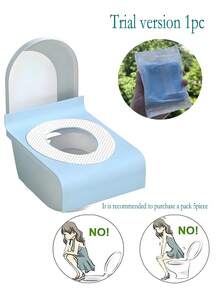 超大一次性防水马桶座套，无纺布材质，独立包装，粘性好，卫生，适用于旅行、酒店、公共卫生间、飞机、如厕训练浴室配件 - 藍色 - 查看 8