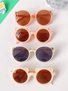 2/4 Pcs Kids Cartoon Cat Ear & Bear Ear Decorative Glasses - Multicolor - View 1