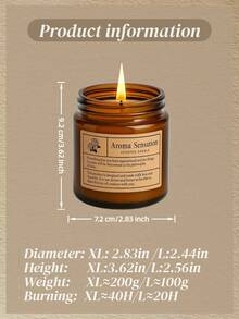1pc Scented Candles In Glass Jar | Soy Wax Candle, Autumn Brown Home Decor, Gifts For Women Birthday Wedding Room Decor, Meditation&Yoga. - Canned Wax - View 4