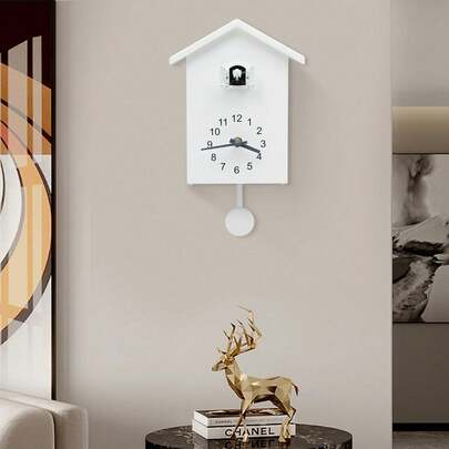 Quartz Clock Cuckoo Clock With Working Bird 20x25cm Cookoo Clocks For Wall Cookoo Clock With Working Bird Minimalist Design Bedroom Decor Stylish Living Room