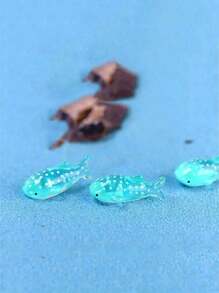 10/20 piezas Mini figuras de resina de tiburón, pequeñas esculturas de arte con diseño de lunares, adecuadas para acuarios y decoración de paisajes en miniatura, decoración del hogar, azul con diseño de lunares, regalos de Pascua
