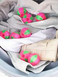 1个/4个随机宠物除毛洗衣清洁球，织物除毛剂，猫狗毛发去除剂，洗衣清洁球，家用清洁球，适用于洗衣机，尼龙洗衣球 - 彩色 - 查看 4