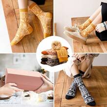 SISOSOCK 5 Pairs Fuzzy Soft Cozy Fluffy Socks Women, Casual Thick Plush Comfy Sleep Socks, Warm Winter Gifts Women - 多色-s1 - 查看 3