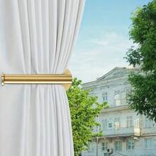 2pcs Curtain Holdbacks, No-Drill AdhesiveCurtain Tiebacks Curtain Tie Backs Curtain Holders For Wall Mounted Curtain Pull Backs For Drapes, Curtain Side Holders Hooks, 304 Stainless Steels, Curtain Tie Backs For Living Room, Bedroom, Office - Gold - View 3
