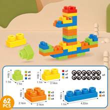 The Latest Large-Grain Chewable Soft Rubber Building Blocks For Children's Early Education DIY Building Blocks, Suitable For Babies To Play And Chew,
