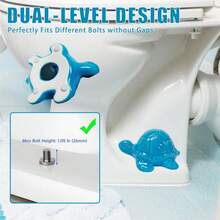 4Pcs Toilet Bolt Covers Decorative, Ceramic Toilet Screw Cover Caps, Cute Toilet Caps For Bottom Of Toilet, Tall Toilet Floor Bolt Caps, Easy Installation - Rùa xanh + rùa xanh lá - Xem 5
