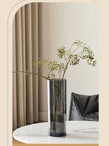 1个亚克力圆柱形防滑花瓶 - 水培花卉装饰 - 适合在客厅展示鲜花 - 也适合婚礼和派对装饰 - 黑色 - 查看 3