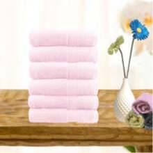 6-Pack Ultra-Light Cotton Face Washers - Soft Baby Pink For Gentle Cleansing And Daily Use