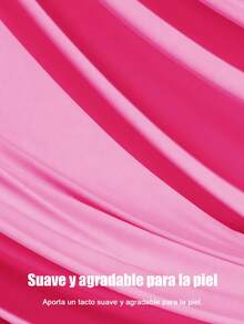 Camiseta de cuello redondo y manga corta en color liso, Camisas casuales de mujer - Rosa Fucsia - Ver 5