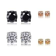 2PCS Magnetic Ear Clips Stud Earrings Non Piercing Strong Magnet Fake Piercing Women Men Black Silver Jewelry Clip Earrings Jewelry Stainless Steel Set 6/8mm Magnetic Stud Earrings For Men Women Non-Piercing Clip-On Earrings Magnet Ear Jewelry