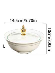 1 件陶瓷碗、装饰碗、水果碗、家用厨房和餐厅水果碗、零食糖果盘、甜点沙拉碗、蛋糕盘、罐子，适用于婚礼、派对、礼物、生日 - 彩色 - 查看 7