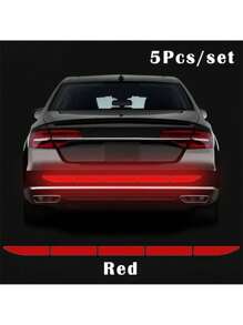5pcs Reflective Car Trunk Stickers Bumper Protector Anti-Collision Warning Tape Reflective Stickers, Night Reflection