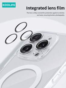 1pc Koolife Magnetic Wireless Charging Full Body Protective Case With Lens Film, Anti-Fall Airbag, PC+TPU Material, Compatible With Apple 17 Pro Max/17/17 Pro/17 Air/11/12/12 Pro/12 Plus/13/13 Pro/13 Pro Max/14/14 Pro/14 Pro Max/15/15 Plus/15 Pro/15 Pro Max/16/16 Plus/16 Pro/16 Pro Max/16e - White - View 8