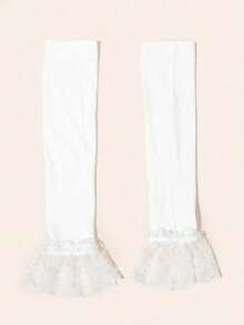 1 Stück Sommer Spitzen-Chiffon Ärmel für Damen, luftdurchlässige durchsichtige Outdoor-Armstulpen, modische Armwärmer