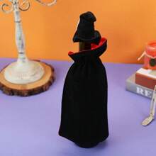 1 套万圣节吸血鬼服装、酒瓶套、吸血鬼城堡、香槟红酒袋、2025 年万圣节快乐派对的桌面装饰、万圣节礼物 - 彩色 - 查看 3