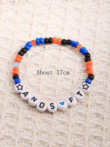 Customizable Beaded Friendship Bracelet, Color Strand Letter Charm Bracelet, Personalized Name/Band/Slogan Summer Beach Accessory, Suitable Gift For Friends, Girlfriend