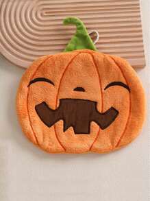 1 buc prosop de bucătărie creativ de Halloween, drăguț dovleac coral catifea agățat, șervețel de mână cu absorbție a apei și uscare rapidă, perfect pentru Halloween, potrivit pentru baie, bucătărie și toaletă, un șervețel bun pentru salon de înfrumusețare, acasă, baie