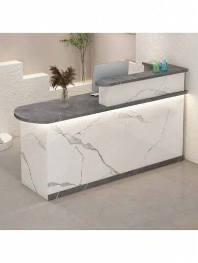 Mostrador Moderno De Recepción Con Cajón Y Cerradura 120cm