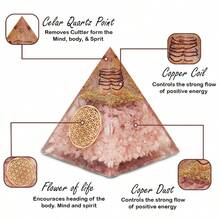 Rose Quartz Pyramid Handcrafted Healing Crystal Pyramid For Love Peace And Chakra Balance Meditation And Reiki Tool Spiritual Gift Home Decor - Thạch anh hồng - Xem 4