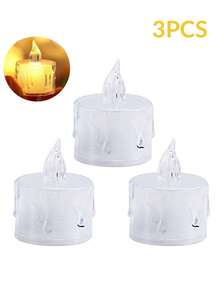 2/3/5/12/24pcs Acrylic Crystal Drip Pattern LED Electronic Candle Lights (Battery Included), Indoor Decorative Tea Light Candles, Flameless Simulated Candle Lights, Suitable For Wedding Decoration, Christmas Decoration, Holiday, Home Decor, Tabletop Decor Candles - Huang Guang - View 14