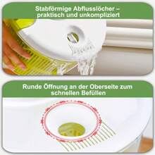 5L Salatschleuder Salad Spinner Mit Deckel Salatschleudern Salatschüssel Gemüsetrockner Zum Waschen und Trocknen von Salaten Gemüse und Obst