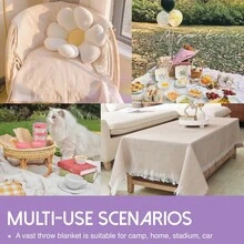 1 件 Ins 风格野餐毯、沙滩毯、柔软可折叠户外垫、春夏季非常适合草地露营和派对、露营野餐布、波西米亚地毯、适合户外和家庭使用、户外野餐、防风斗篷、桌布、户外装饰、女朋友礼物