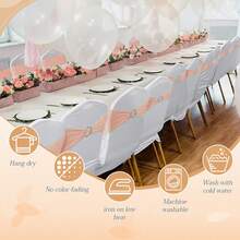 10/30/50/100pcs Chair Back Belt With Bowknot Chair Strap With Slider Adjustable Elastic Bowknot Chair Back For Hotel Wedding Banquets Restaurant Parties Birthday Events Outdoor Graduation Parties Wedding Decoration - 香檳 - 查看 6