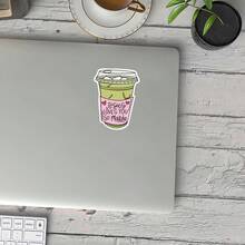 1 件耶稣抹茶贴纸，适用于笔记本电脑、笔记本、水瓶，将信仰和日常能量与俏皮的扭曲融合在一起，非常适合喜欢抹茶并希望以幽默和风格表达其精神的信徒，为您的装备增添独特、令人振奋的感觉，是送给欣赏鼓舞人心和有趣设计的朋友的绝佳礼物 - 彩色 - 查看 3