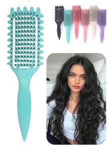 Cepillo definidor de rizos, cepillo para cabello rizado, cepillo de estilo para definir rizos, para peinar y dar forma a los rizos en todos los estilos de cabello para reducir el jalón, cepillo de cabello, peine, herramientas de cabello, productos y accesorios de cabello para barbería, salón de belleza y viaje