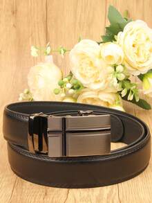 1 szt. męski pasek z automatyczną klamrą w kolorze czarnej kawy, modny pasek do garnituru biznesowego, pasek na wesele, prezent dla męża i ojca, pasek ze skóry PU w jednolitym kolorze, akcesoria na każdą porę roku, jesień i zimę, odpowiedni dla nastolatków, młodzieży, mężczyzn, na co dzień, na zewnątrz, do uprawiania sportu, na wakacje, na urodziny, na co dzień - Wielokolorowe - Zobacz 4