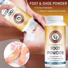 100g 荷荷巴油足部除臭粉，5秒遮盖异味，72小时持久留香，含柠檬荷荷巴油、玉米淀粉、小苏打、硅藻土、茶树油、薰衣草油，适用于腋下、足部、所有鞋子，男女通用，遮盖异味，足部护理，身体除臭剂，夏季脚汗男士必备，送礼旅行必备