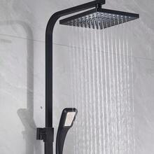 Shower System With Thermostat Shower Fitting Rain Shower Shower Shower Column Shower Set - 黑色 - 查看 8