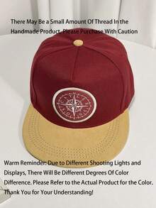 1 pieza Gorra de béisbol de ala plana con bordado de brújula, versátil gorra de béisbol para exteriores - brújula - Ver 3