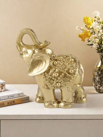1pc, Lucky Elephant Statue Figurine Feng Shui Elephant Decoration For HomeSmall Home Decoration Wealth Elephant Decor