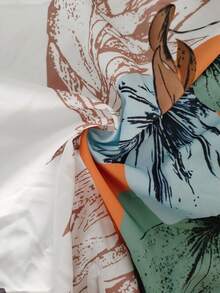 Floral Print Short Sleeve Top And Pants Set, Simple Commuter Style Fashion Outfit With Side Pockets