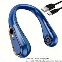 Sports & Office Companion: Mini Bladeless Neck Fan, Ultra-Long Battery Life, 5 Gear Adjustable, Silent, USB Charging With Digital Display