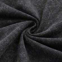 230G Washed Pure Cotton T-Shirt, Rock Band Style, With "" Band - Related Element Pattern Print, Outdoor Sports T-Shirt |     Loose Fit |     Soft Knitted T-Shirt - 黑色 - 查看 4