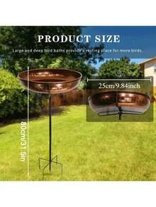 1 Outdoor Bird Bath, Vintage Metal Bird Bath -25cm Plate Bird Pole, Bird Feeding, Water Feeding, Bath Tub. Suitable For Garden Decorations, Outdoor Planters, Courtyards. - Multicolor - View 15