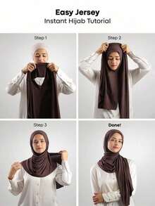 1件速干平纹针织头巾，采用柔软透气、抗起球面料制成。系带式头巾。适合穆斯林全年使用和日常佩戴。