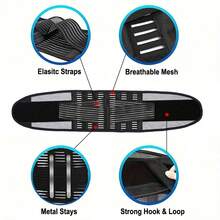 Adjustable Back Brace For Lower Back Support - Breathable Waist Belt Lumbar Support For Men And Women - Black - View 4