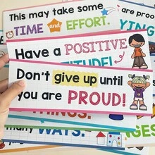 Lachilly 16PCS Growth Mindset Poster Kids English Early Educational Learning Tool Children Preschool Inspirational Quotes Positive Affirmations To Encourage Learning Boost Confidence Develop A Growth Mindset Poster Perfect Classroom Or Home Decor - Multicolor - View 5
