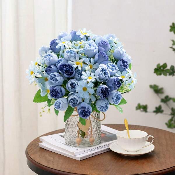 1/3PCS Artificial Peony Flowers Silk Tea Roses Bouquet Chrysanthemum Plastics Plants Bridal Bouquet, Autumn Decor,Summer Decor, Fall Decor, Mother's Day Fake Plants Wedding Decoration DIY Wreath Material, Bride Holding Wrist Flower Decoration Accessories, Wedding Car Decoration, Lintel Arch Decoration, Home, Dining Room, Bedroom, Vase Decoration, Birthday Party Decoration Materials New Year Gifts