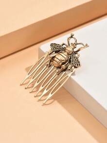 1 件复古锌合金独特设计蜜蜂形侧发梳，梳子，发梳，发饰，头饰，婚礼