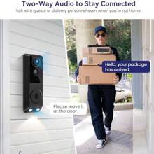Timbre con cámara de vídeo inteligente, cámara de vigilancia inalámbrica interior/exterior, detección de personas con IA, visión en vivo, incluye timbre, audio bidireccional, visión nocturna, WiFi 2.4G, almacenamiento en la nube (cámara dual)